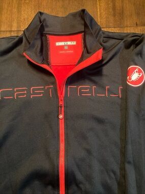 Castelli Men's Black & Red Full-Zip Cycling Jacket